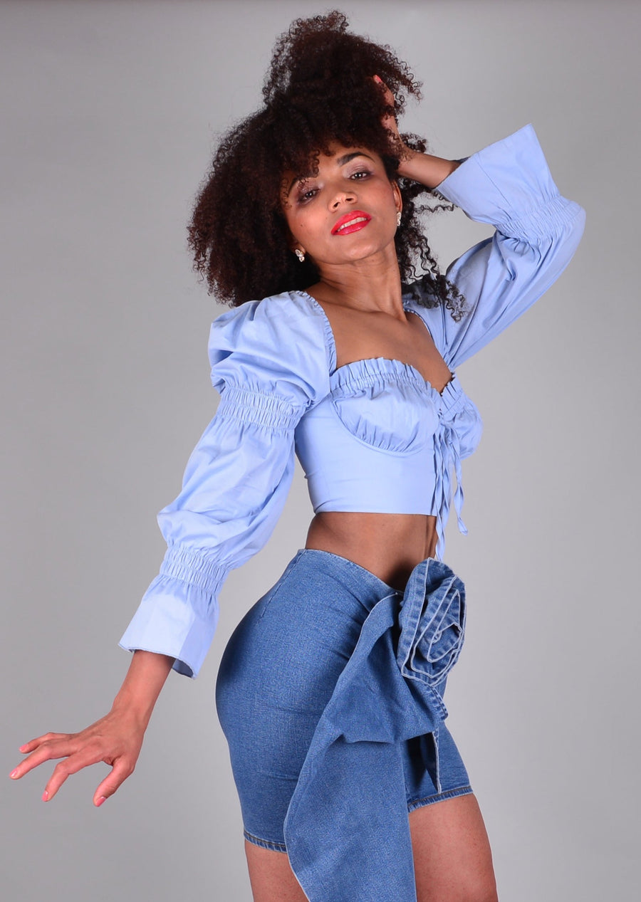 PUFFPUFF Crop Top (Blue)
