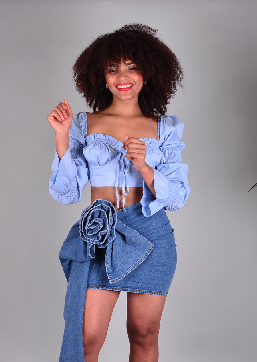 PUFFPUFF Crop Top (Blue)