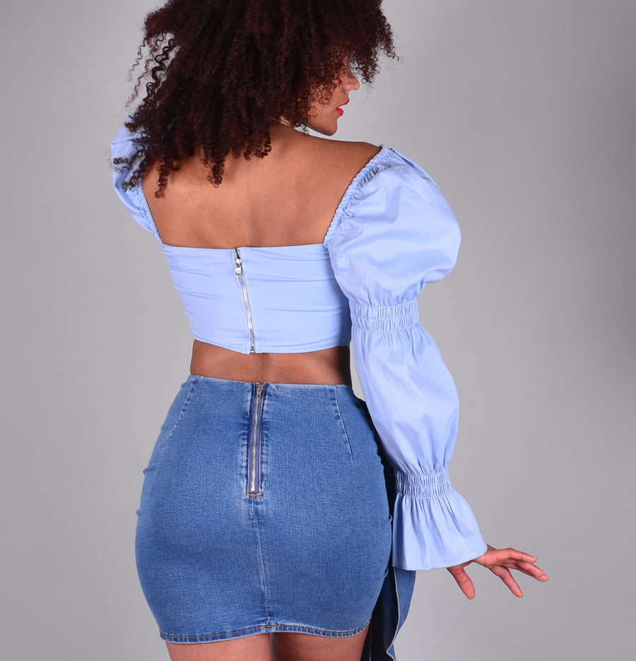 PUFFPUFF Crop Top (Blue)